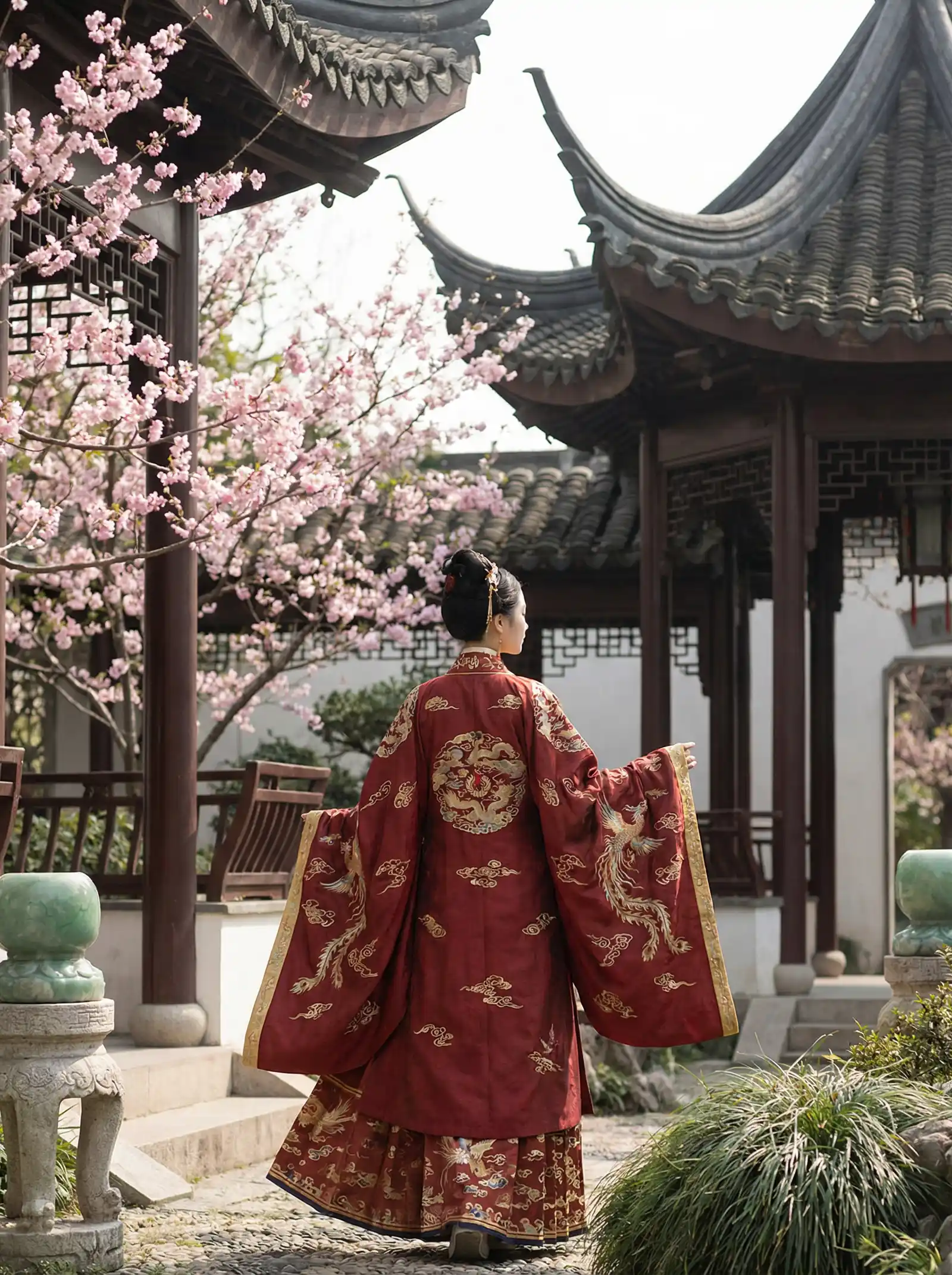 ssni209 明制汉服红色凤凰刺绣